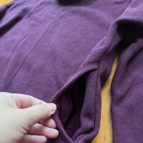 Athleta Cozy Karma Funnel Neck Sweatshirt Fleece Burgundy Pullover Top, Size S - Picture 7 of 12